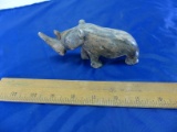 Collectable Figurine Rhinoceros Hand Carved Stone