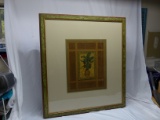 Set Of Pictures Potted Palm Tree Ornate Frame 36