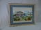 Embroidery Horse with Wagon Picture Wood framed