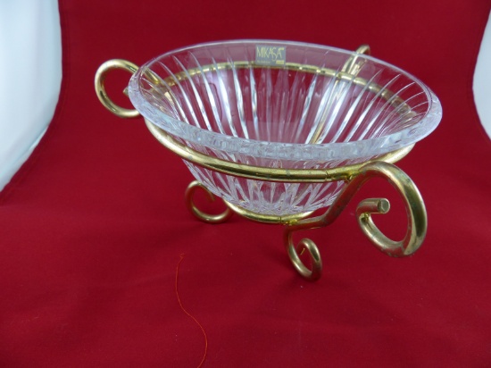 Mikasa Solvenia Home Decore Candy Dish With Metal Stand