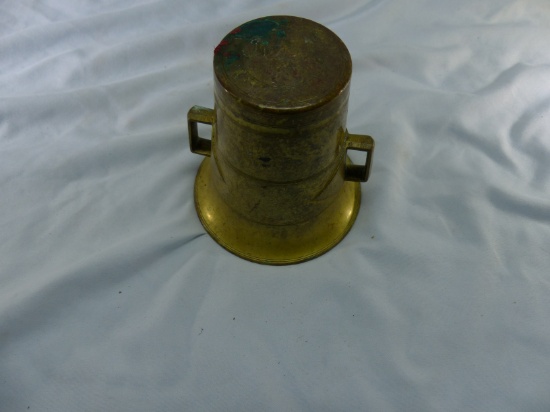 Vintage Chinese Brass Bell Shaped Candle Holder,  Oil Lamp note; no globe Naadan LTD