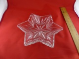 Pyrex Clear Pie Dish, Large Candy Dish clear glass, Star Candy Dish, Clear Glass Bowl