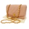 CHANEL CC Quilted Single Chain Shoulder Bag Pink Canvas