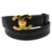 CHANEL Vintage CC Turnlock Buckle Belt Black Gold