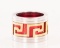 Versace 925 Silver & 18kt Yellow Gold Band Ring Red