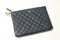 Chanel Large Quilted O Case Clutch Pouch Navy Blue