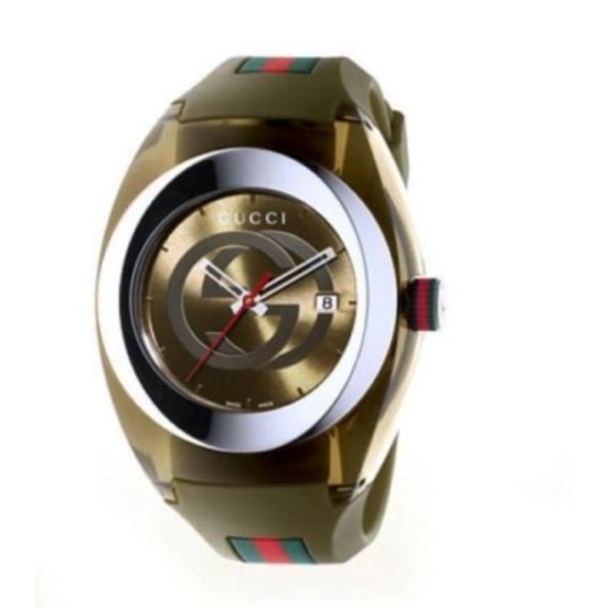 Gucci Sync XXL Green Rubber Green Dial Watch YA137106