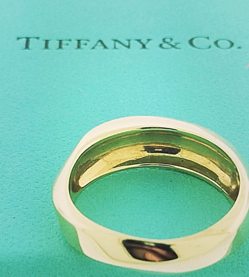 Tiffany & Co Yellow Gold 18K Twist Torque Ring Size 6