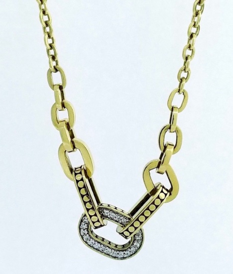 John Hardy Dot 18K Gold Necklace with Diamonds