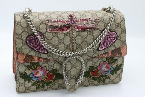 Gucci Sequins Dragonfly and Heart Embroidered Dionysus