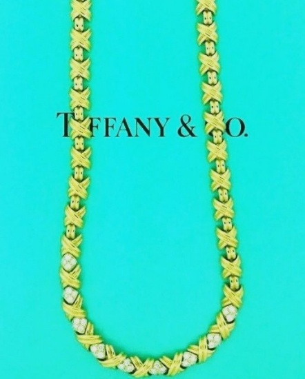 Tiffany & Co. Signature X Diamonds 18k Gold Necklace