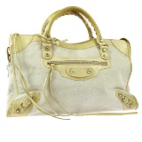 Vintage Baleciaga The City 2way Handbag: Ivory Fur