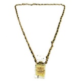 CHANEL Vintage CC Logos Gold Chain Perfume Pendant