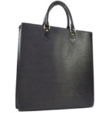 LOUIS VUITTON SAC PLAT HAND TOTE BAG PURSE BLACK EPI