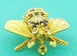 Tiffany & Co. Ruby Diamond Gold Bee Pin Brooch