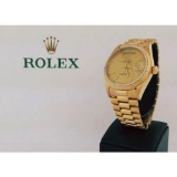 Rolex 18K Gold Quickset President 18038 Gold Dial 3055