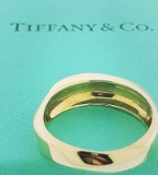 Tiffany & Co Yellow Gold 18K Twist Torque Ring Size 6