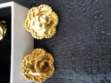 Vintage Chanel Flower CC Clip-On Earrings