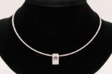 Chopard Happy Square Necklace Pendent 18K 750 White