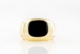 David Yurman 18K 750 Size 10.5 Yellow Gold Onyx Stone