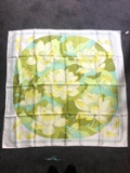 Hermes white and green floral scarf