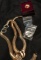 Lot of 3 tack pins and a Gold Serpentine Belt