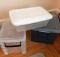Lot of 3 plastic storage containers