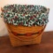 Longaberger Basket with cloth and plastic liner - Holly leaves