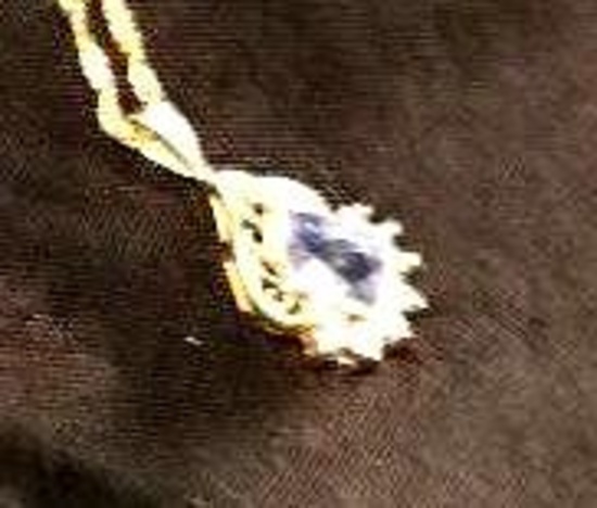 Sapphire & Crystal 8" Gold Bracelet