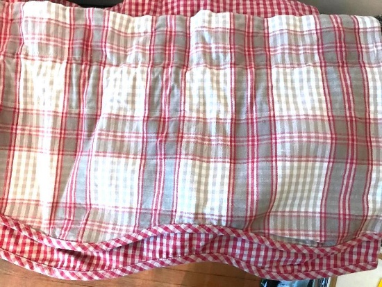 Lot of 2 Waverly Red Plaid Valences