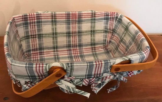Longaberger Basket with cloth and plastic liner