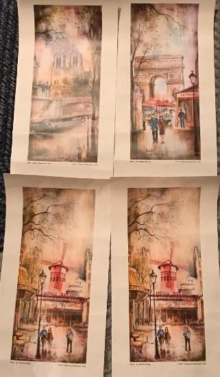 Lot of 4 Prints of Paris