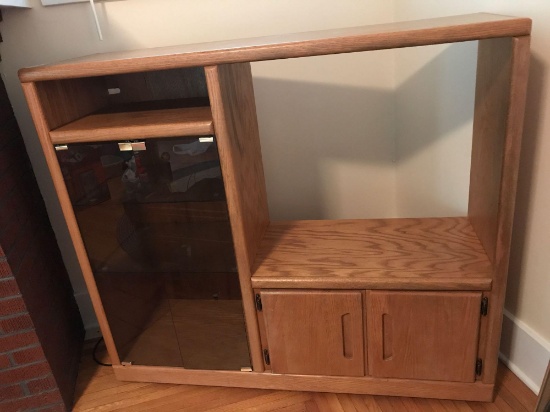 Solid wood entertainment center