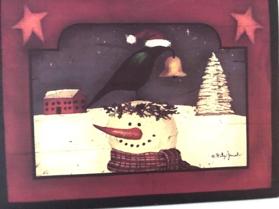 Snowman on canvas by Billy Jacob