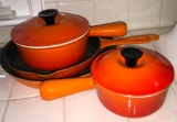 Le Crueset French Orange Enameled Cast Iron Cookware Set