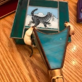 Cat Themed Stained Glass Trinket Box with Matching Night Light