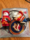 Lot of 2 Firefighter Ornaments and New in Box Suncatcher