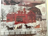 Framed Charles Wysocki winter scene jigsaw puzzle
