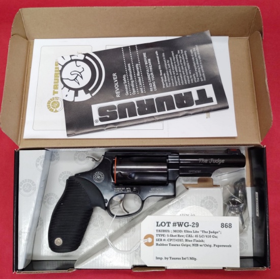 Taurus (Brazil) Taurus Int. Mfg. Mod Ultra Lite The Judge Ser #CP774787 45/410 Revolver