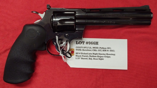 Colt's PT.F.A. Mfg. Python Ser #4567/7 Revolver 357 Mag