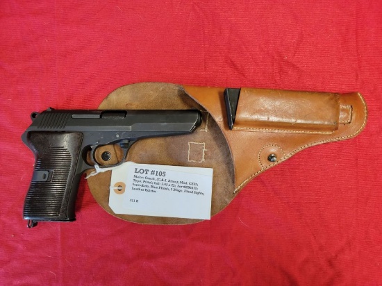 Czech, (C.A.I. Arms) Model CZ52 7.62x25mm Pistol