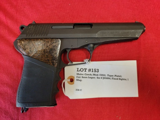 Czech Model CZ52 9mm Pistol