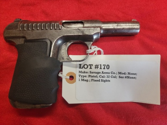Savage Arms Co, No Model 32 Cal Pistol