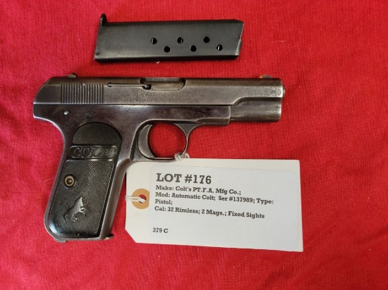 Colt's PT.F.A. Mfg Co Mod Automatic Colt 32 Rimless Cal Pistol