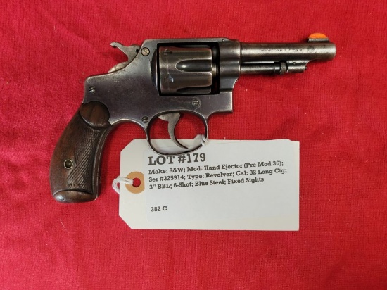 S&W Pre Mod 36 Hand Ejector 32 Long Revolver