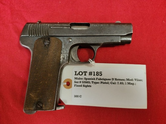 Spanish Fabriquee D'Armes Mod Vilan 7.65 Pistol