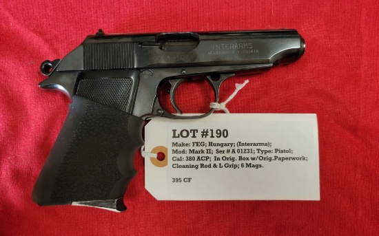 FEG, Hungary, Interarms,  Mod Mark II 380 ACP Pistol