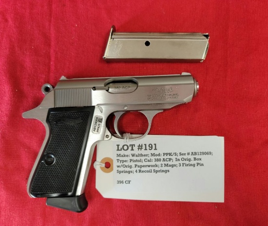 Walther Mod PPK/S 380 ACP Pistol