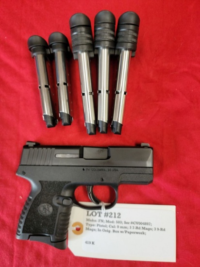 FN Mod 503 9mm Pistol