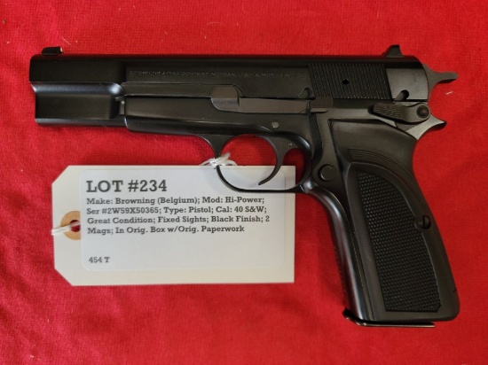 Browning Arms Co. Belgium Mod Hi-Power 40 S&W Pistol